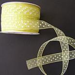 15mm Organza - YELLOW WITH WHITE DOTS