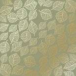 Lapa ar folija zīmējumu - Golden Delicate Leaves Olive