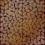 Lapa ar foliju - Golden Leaves mini  Brown aquarelle