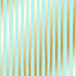 Lapa ar folija zīmējumu - Golden Stripes Turquoise