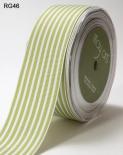 Ribbon - Celery/White stripes