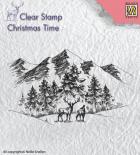 Stamp - Winterlandscape with deer
