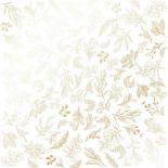 Lapa ar folijas zīmējumu - Golden Branches White