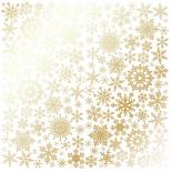Lapa ar folijas zīmējumu - Golden Snowflakes White