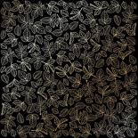 Lapa ar foliju - Golden Rose leaves Black