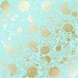 Lapa ar foliju - Golden Peony Passion Turquoise