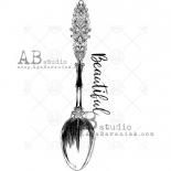 Резиновый Штамп - Vintage spoon