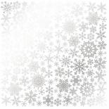 Lapa ar folijas zīmējumu - Silver Snowflakes White