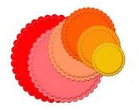 Die cutting template - Petite Scalloped Circles Large