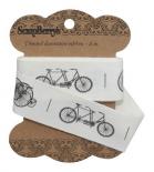 Cotton ribbon - Retro Bycicle