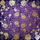 Lapa ar foliju - Golden Peony Passion Violet aquarelle