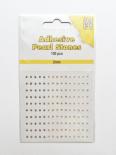 Adhesive pearls (2mm) - Brown/Gold