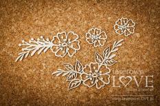 Chipboard - Flowers with leafs