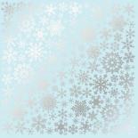 Lapa ar folijas zīmējumu - Silver Snowflakes Blue