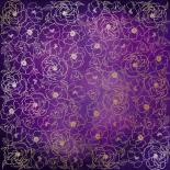 Lapa ar foliju - Golden Pion Violet aquarelle