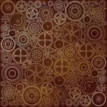 Lapa ar foliju - Golden Gears Brown aquarelle