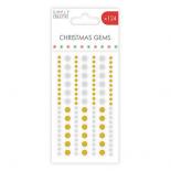 Adesive gems - Christmas silver and gold