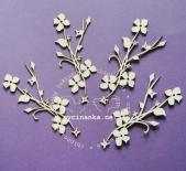 Chipboard - Twigs with flowers