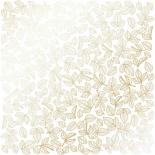 Lapa ar foliju - Golden Rose leaves White