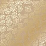 Лист с фольгированием - Golden - Delicate Leaves Kraft