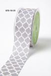 Ribbon - Lattice Print (Gray/Ivory)