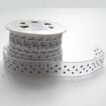 15mm organza - WHITE WITH SILVER DOTS