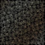 Foiled sheet - Golden Rose leaves Black