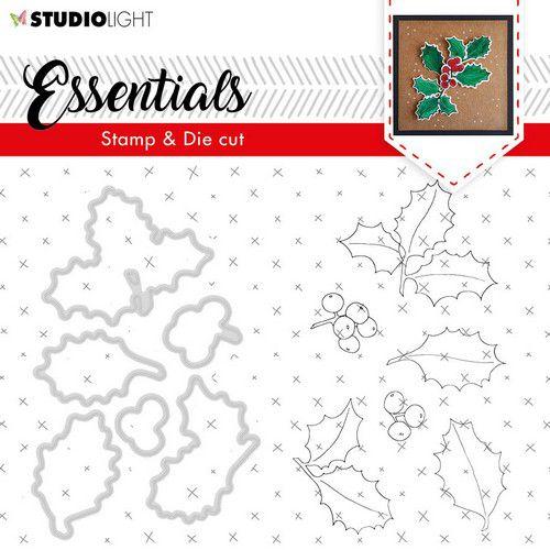 Stamp with cutting dies - Holly