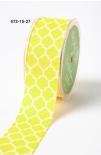 Ribbon - Lattice Print ((Yellow/Ivory))