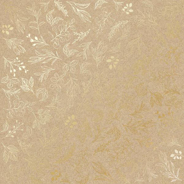 Foiled sheet - Golden Branches Kraft