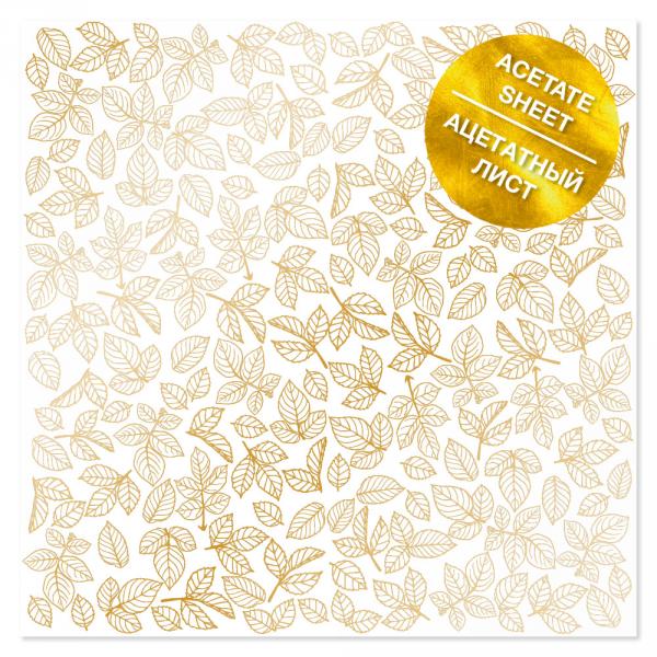 Acetate sheet - Golden Rose leaves