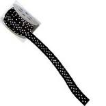 15mm Organza - BLACK AND WHITE DOTS