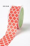 Ribbon - Lattice Print (Orange/Ivory)